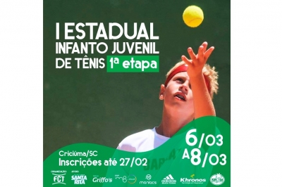 Inscrições abertas para a primeira etapa do I Estadual Infanto Juvenil de Tênis