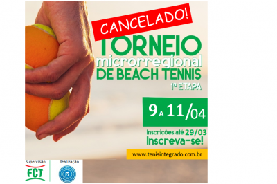CANCELADO TORNEIO MICRORREGIONAL DE BEACH TENNIS