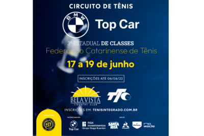 INSCRIÇÕES ABERTAS - CIRCUITO BMW TOP CAR DE TÊNIS (3ª ETAPA FCT)