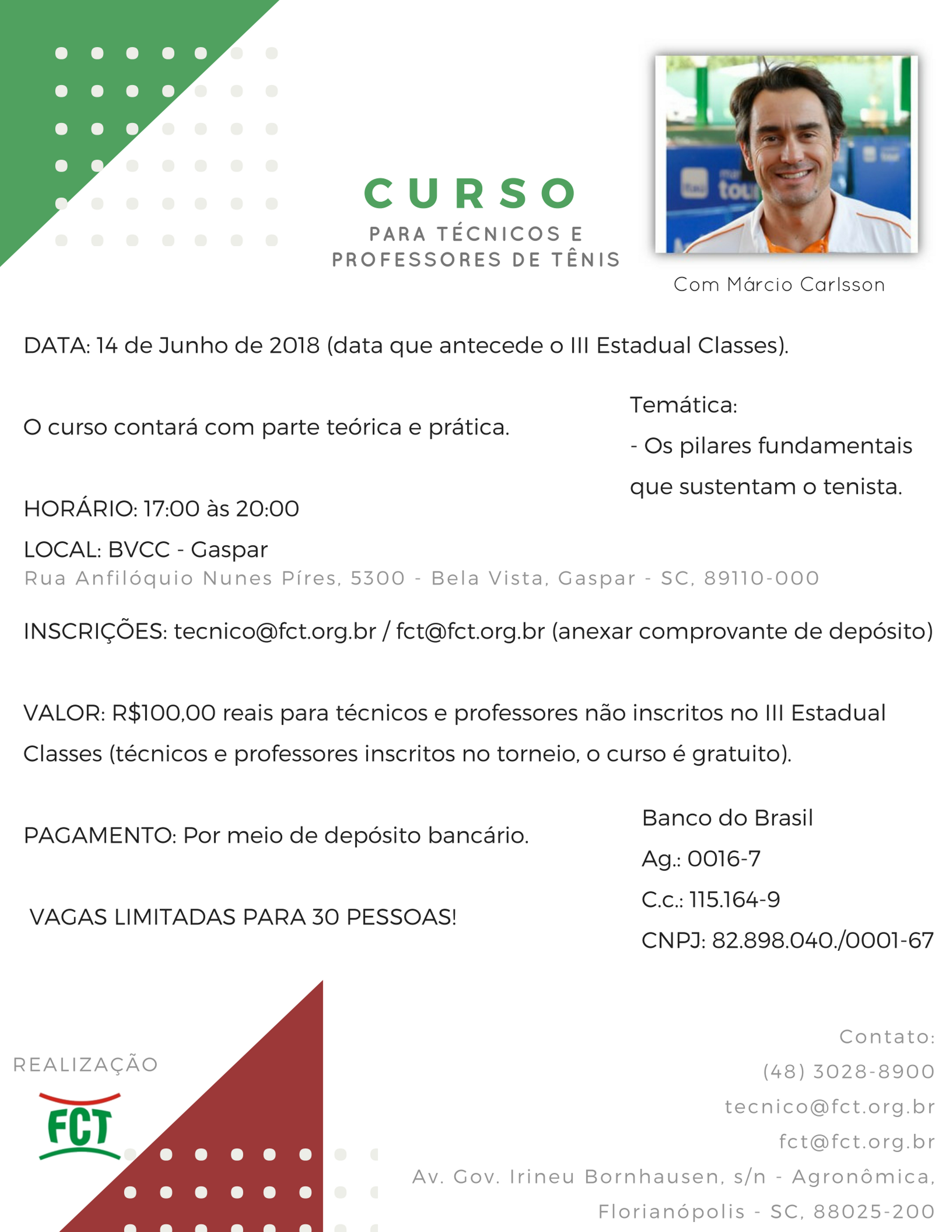 CURSO PARA TÉCNICOS E PROFESSORES COM MÁRCIO CARLSSON