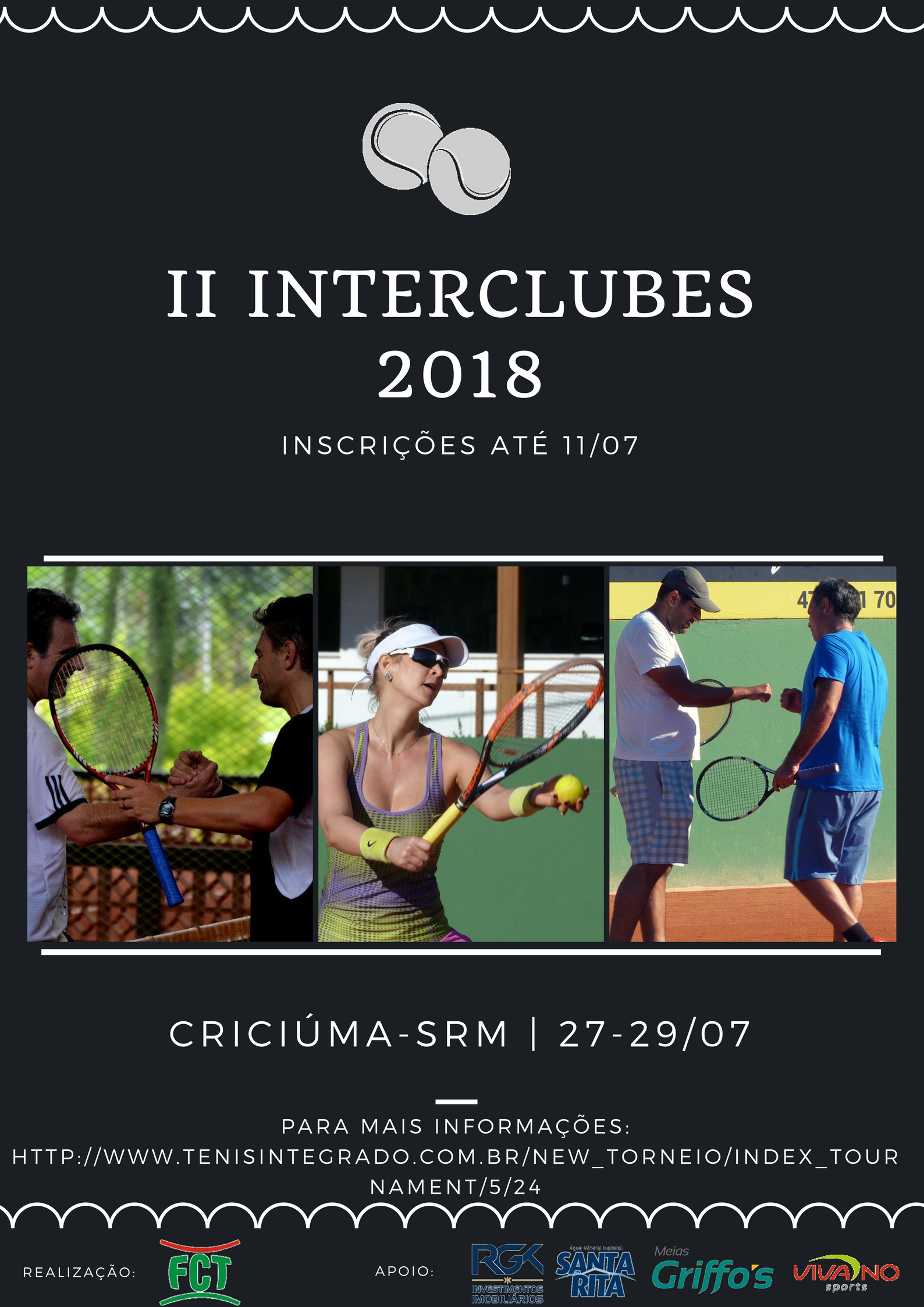 INSCRIÇÕES ABERTAS PARA O II INTERCLUBES DE TÊNIS 2018