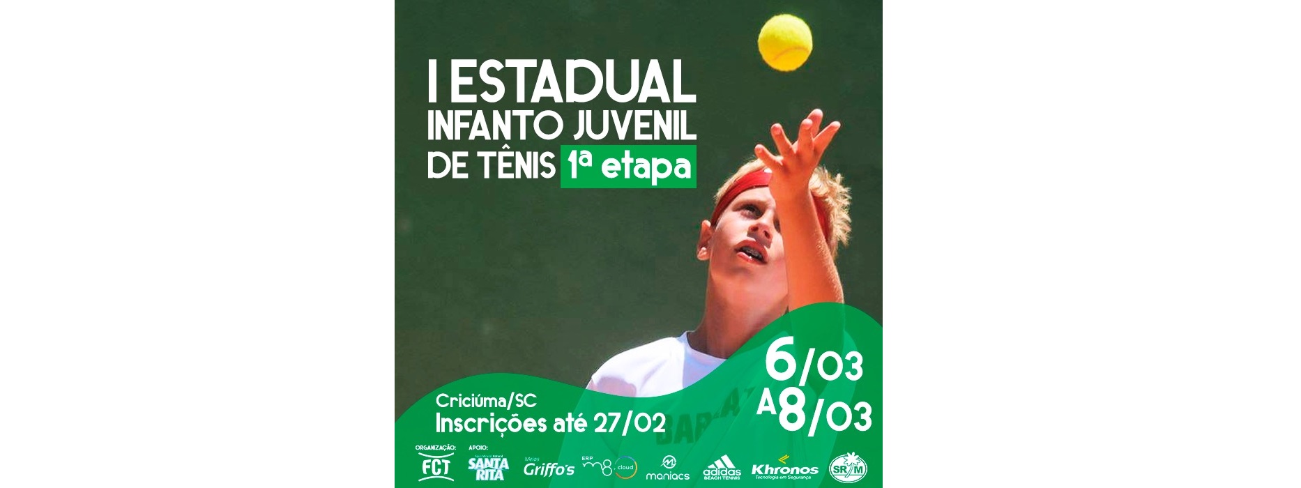 Inscrições abertas para a primeira etapa do I Estadual Infanto Juvenil de Tênis