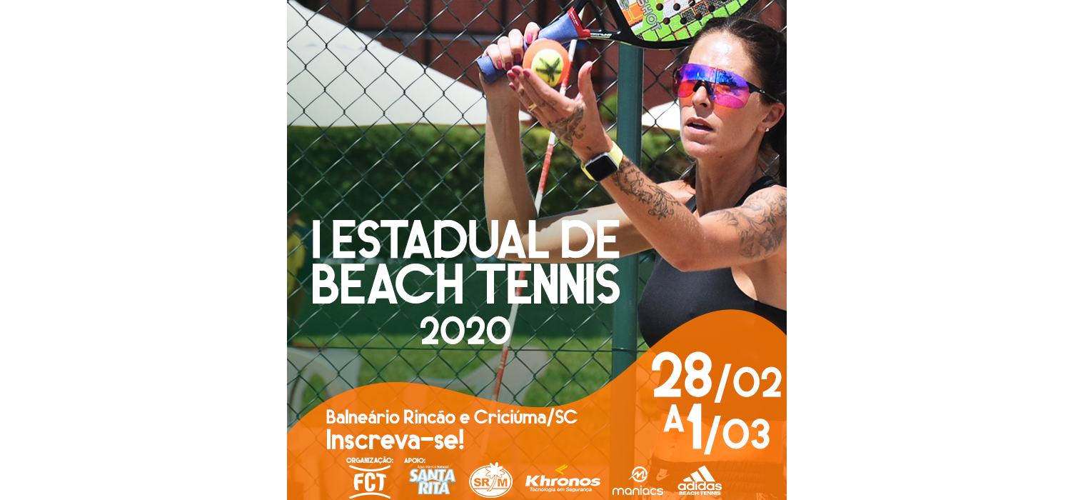 Últimos dias de inscrições para a primeira etapa do I Estadual de Beach Tennis 2020!