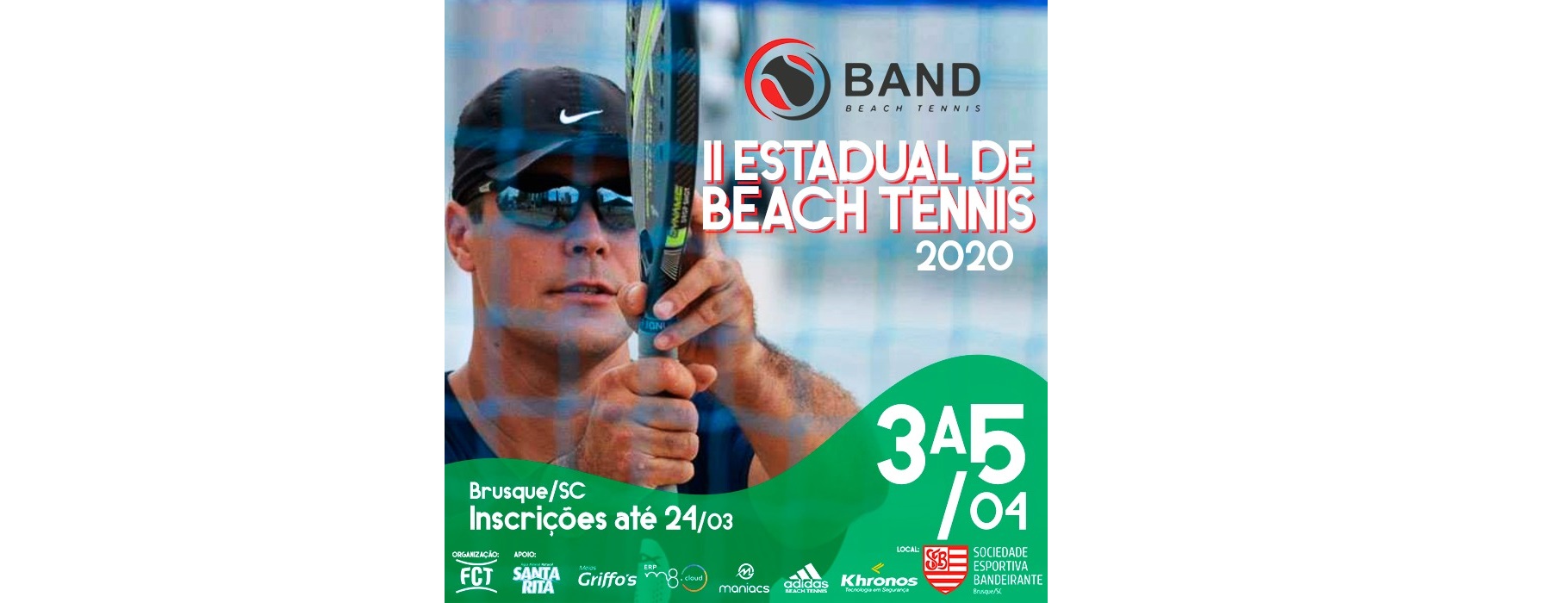 Estão abertas as inscrições para o II Estadual de Beach Tennis 2020!