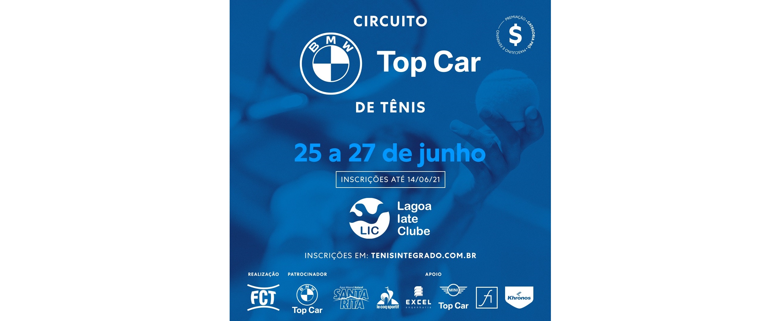 INSCRIÇÕES ABERTAS – CIRCUITO BMW TOP CAR DE TÊNIS (3º ESTADUAL FCT)